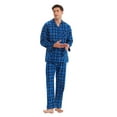 thumbnail image 4 of GLOBAL Men's Pajamas Sets 100% Cotton Flannel Sleepwear Long-Sleeve Top & Bottom, Size S-3XL, 4 of 5