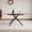 Black+Carbon steel, variant on HMYG 59-inch Modern rectangle Expandable Dining Table with Retractable Leaf,Sintered Stone Top Golden Carbon Steel X-Base,Sturdy 4-6 Person Table for Small Apartments,Kitchen,Dining Room