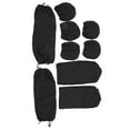 thumbnail image 1 of Juego completo de fundas para asientos de coche, funda de asiento de tela suave y transpirable, ajuste universal para coches, color negro, 1 of 12