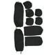 thumbnail image 1 of Juego completo de fundas para asientos de coche, funda de asiento de tela suave y transpirable, ajuste universal para coches, color negro, 1 of 12
