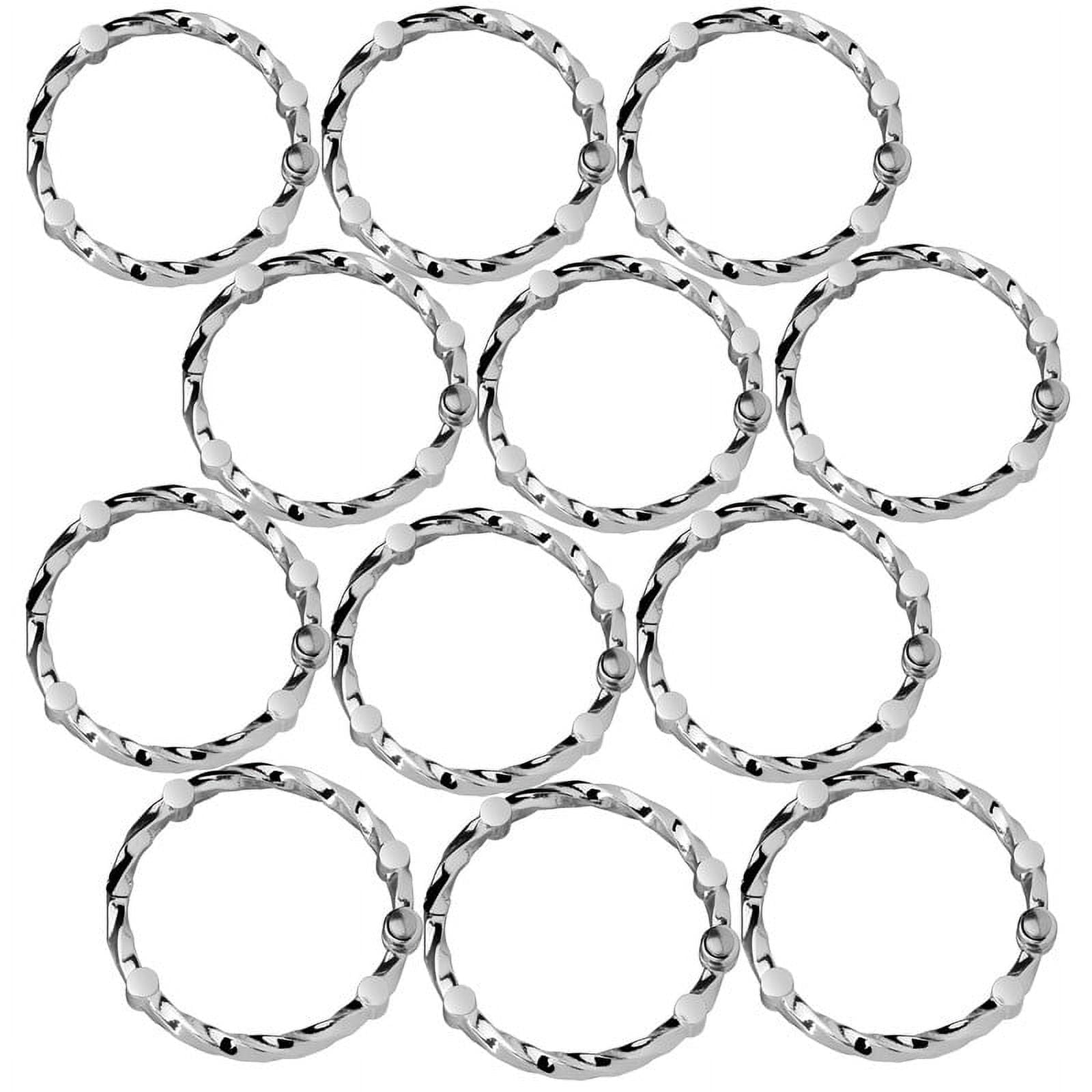 Utopia Alley Shower Eternity Curtain Rings, Rustproof Zinc Shower Curtain Rings for Bathroom Shower Rods Curtains - Set of 12- Chrome