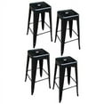 thumbnail image 5 of 5 Piece AmeriHome Set Dark Elm Wood Finish Top Bar Table with 4 Black Backless Metal Bar Stools, 5 of 5