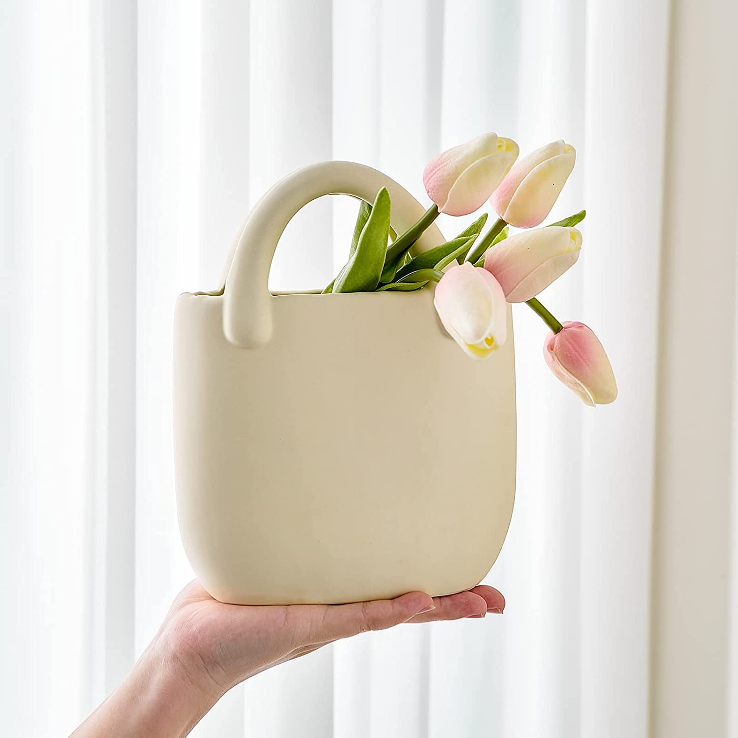 dosili Handbag Vase Green Clear Purse Vases Unique Fish Bowl Aesthetic