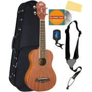 Oscar Schmidt OU2T Tenor Ukulele - Satin Bundle with Hard Case, Tuner, Strap, Strings, Austin Bazaar Instructional DVD, and Polishing Cloth
