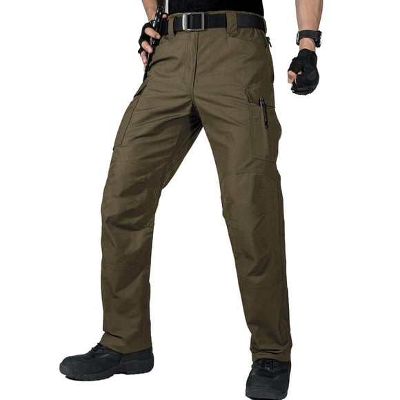 Pantalones FREE SOLDIER resistentes al agua para hombre, tácticos, color verde militar