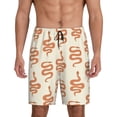 thumbnail image 1 of Balery Hand Drawn Snake Pantalones cortos de pijama de punto de algodón para hombre con cinturilla y bolsillos-4X-Large, 1 of 6
