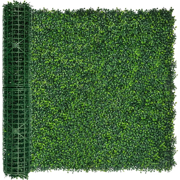 Artificial Boxwood Roll,40x120 in(33.3 sqft) UV-Anti Faux Ivy Grass Wall Backdrop for Balcony Privacy, Fake Grennery Wall Decor for Garden, Patio, Backyard