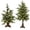 2PCS, variant on 2PCS Clearance Vintage Lighted Norfolk Pine Tree, Antique Bronze Pedestal Christmas Decoration with Warm LED Lights Tabletop Christmas Decor