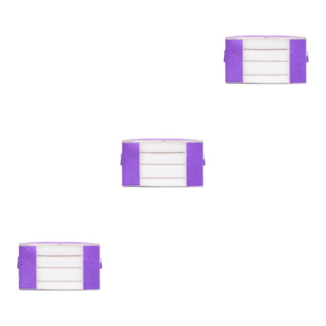 Destyer Sturdy And Durable Storage Bag Clothes And Fresh With Confidence Large Capacity Clothes Storage Bag Organizer With Zips purple L 3Set