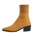 thumbnail image 2 of Wowcloth Women's Fashion Casual Ankle Boots - Chunky Heel Pointed Toe Knit Sock Booties for Autumn Winter Commuting & Daily Wear, 2 of 9