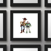 Gallery Pops Disney Pixar Toy Story 4 - Buzz and Woody Wall Art, Black Framed Version, 12 x 12