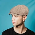thumbnail image 3 of Jiibva Men's Breathable Octagonal Cap Vintage Newsboy Hat Casual Beret Hat Fashion Hip Hop Cap Street Cap for Spring Summer, 3 of 7