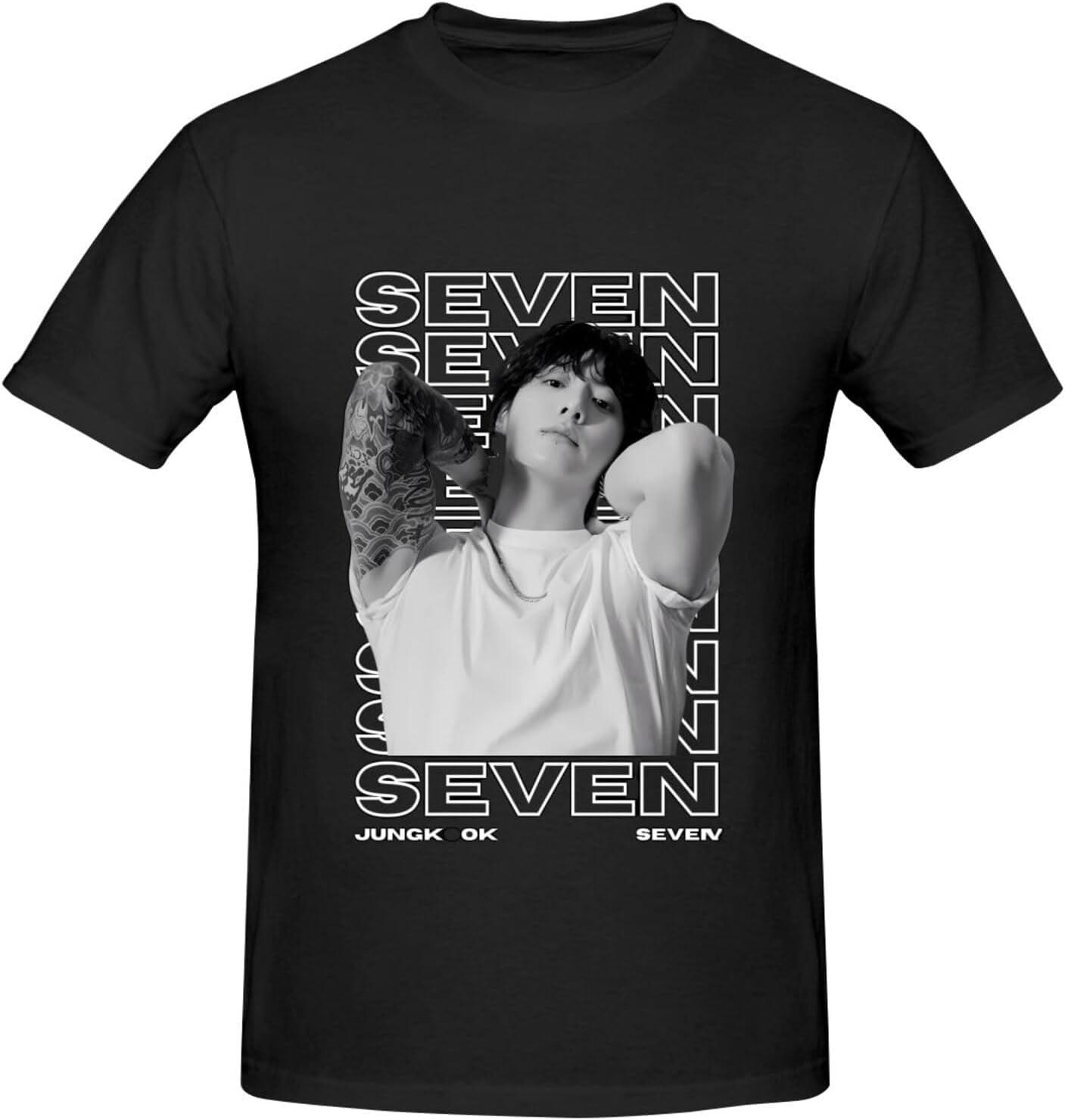 BTS JK みんと Jungkook Men's T-Shirt Basic Short Sleeve Tee Fashion Classic