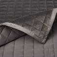 thumbnail image 2 of Tribeca Living FLORENCEQUIKIGR Florence Velvet Oversized Solid Quilt Set King Smoke Grey, 2 of 4