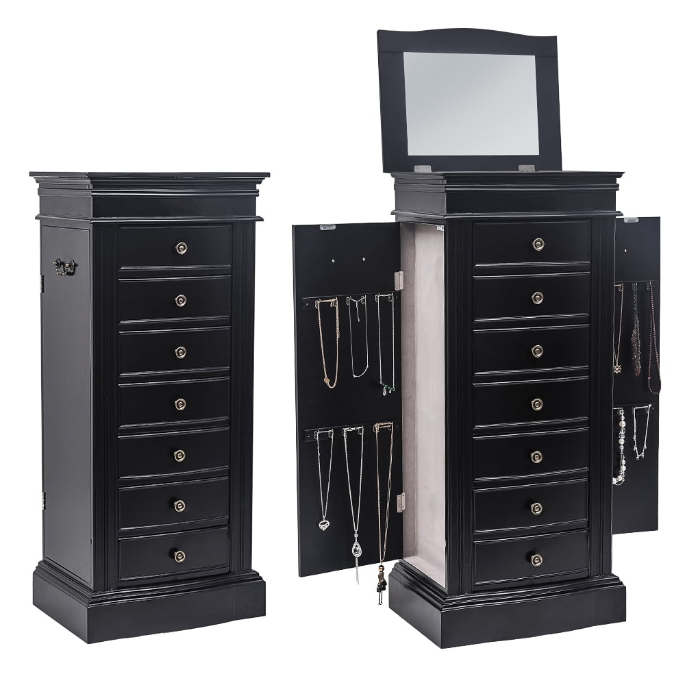 Lowestbest Jewelry Cabinet Armoire Storage, Jewelry Armoire with Mirror ...