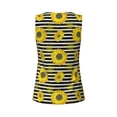 thumbnail image 5 of Fotbe Sunflowers On Black And White Stripes Womens Loose Fit Casual Flowy Slim-Fit Tank Tops Athletic Round Neck Trendy Sleeveless Summer Tops for Gym and Yoga-Large, 5 of 9