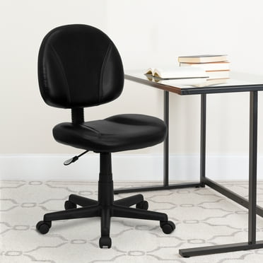 BizChair Mid Back Height Adjustment and Swivel Office Desk Chair, Black