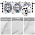 thumbnail image 5 of Curtain Valance for Windows, Summer Hydrangea Leaf Kitchen Valances Rod Pocket Short Curtains, Purple Blue Flower Buffalo Check Window Valance for Bedroom Bathroom Living room 60x18in, 5 of 9
