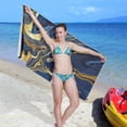 thumbnail image 6 of GZHJMY Microfiber Beach Towel,Blue Gold Marble Texture Super Absorbent Sport Towel with Pouch,Quick Dry Pool Towels Pool Blanket for Swimming,Picnic,Yoga Gym 30×60in Washcloth, 6 of 7