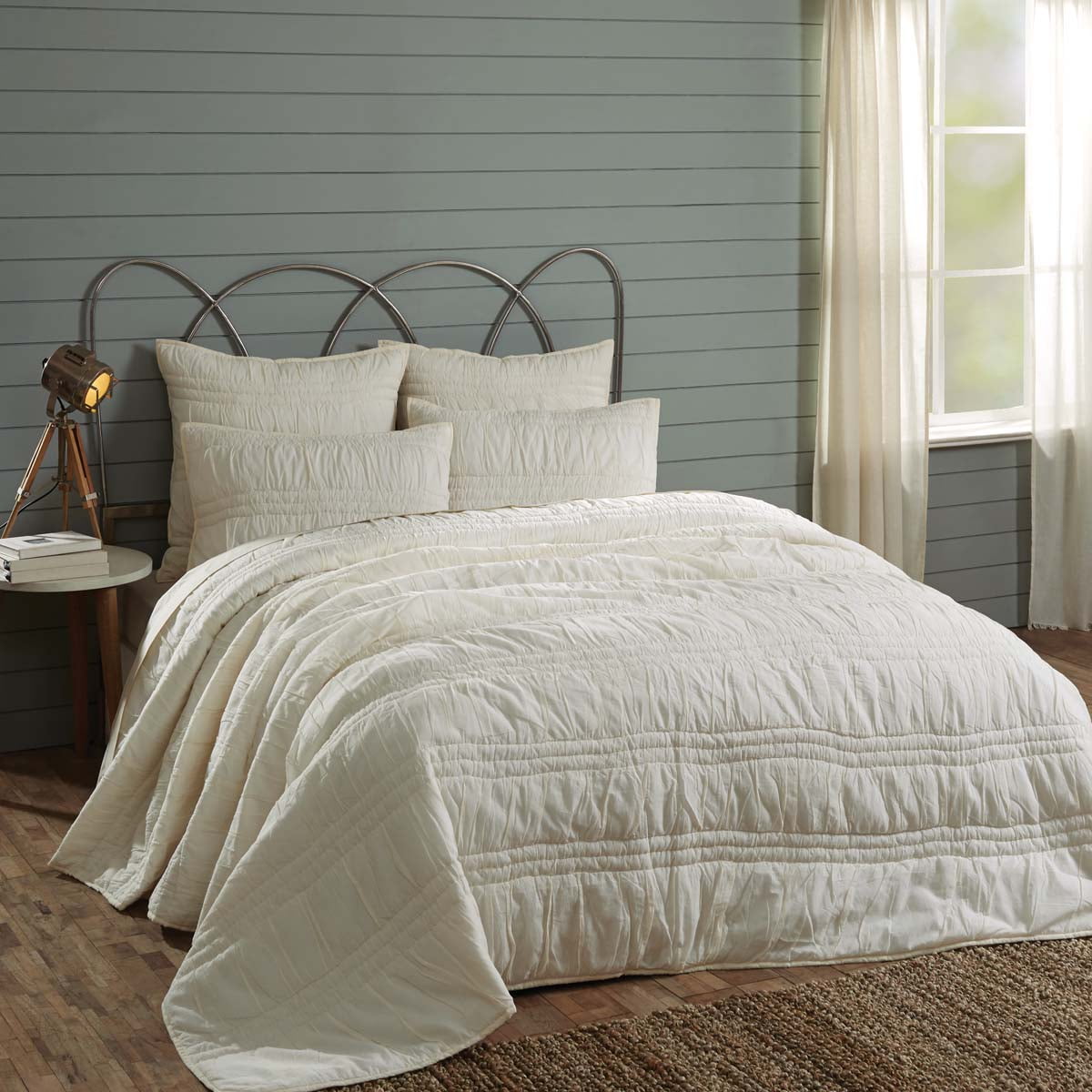 Vanilla Creme Pearl White Farmhouse Bedding Natasha Cotton Pre Washed