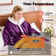 thumbnail image 3 of PMONPA Wearable Heated Throw Blanket for Adult, Electric Heated Wrap Poncho Shawl with Pockets, 6 Heating Levels & 2 to 10 Hours Time Settings, 51" x 61", Purple, 3 of 7