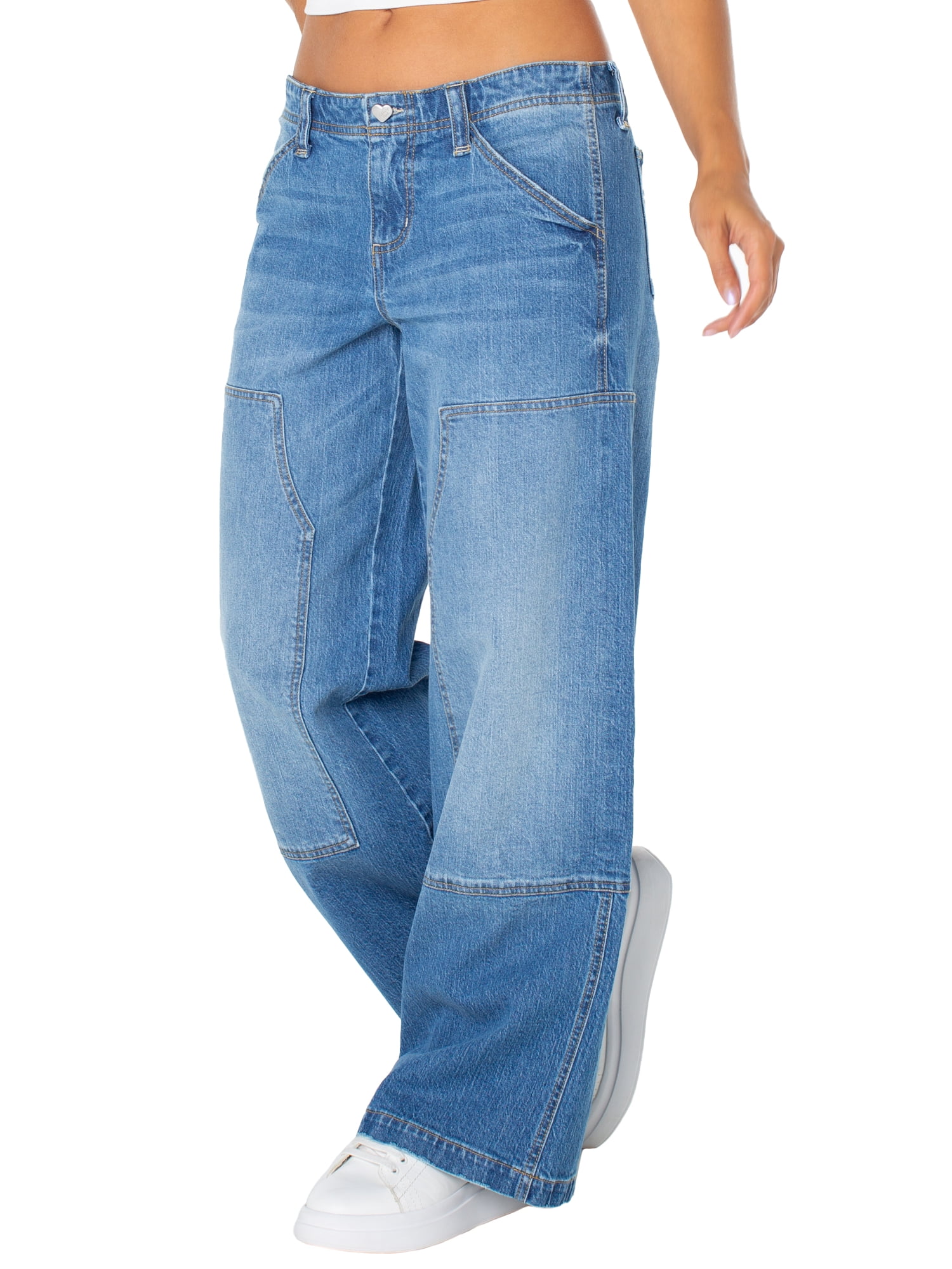 Celebrity Pink Women's Low Rise Baggy Utility Wide Leg Jeans, Sizes 1-21