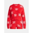 thumbnail image 5 of No Boundaries Christmas Plush Sweater and Shorts Set, 2-Piece, Women’s, 5 of 5