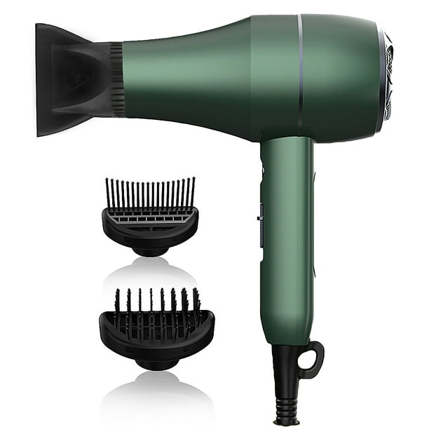 Ficcug Ionic Hair Dryer,Professional Blow Dryer Lghtweight, Negative Ion  Technolog,3 Speed Hot/Cold Wind for Home Salon Travel,Green 