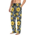 thumbnail image 5 of FREEAMG Sunflower Pajama Pants for Men, Men's Separate Bottoms, Comfortable Sleep Lounge Pj Pants, 5 of 7
