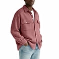 thumbnail image 7 of Handshe Men's Cotton Waffle Knit Button-Down Shirt, Solid Color Long Sleeve, Casual and Comfortable for Daily Wear, 7 of 7