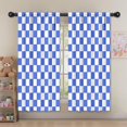 thumbnail image 5 of Blackout Kids Curtains,Blue and White Checkered Pattern Childrens Insulated Curtains Set Of 2,Bedroom Essentials,Toddler Room Decor 52"x63", 5 of 5