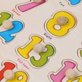 thumbnail image 3 of 2 Piece Wooden Peg Puzzle Jigsaw Preschool Early Learning Educational Toy for Kids - Numbers And Alphabet Hugo Rompecabezas de madera Clavija, 3 of 5