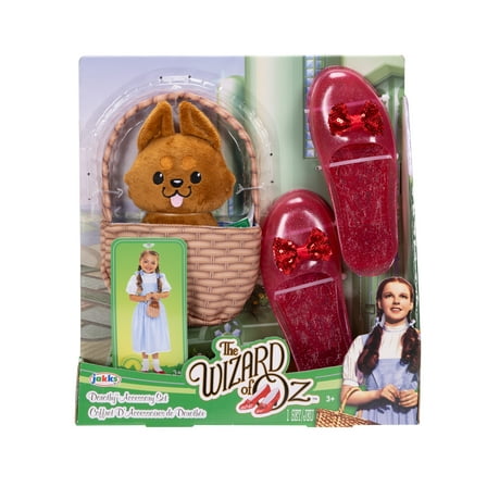 The Wizard of Oz Basket and Shoes Accessory Set with Toto Plush Toy for Child Ages 3 