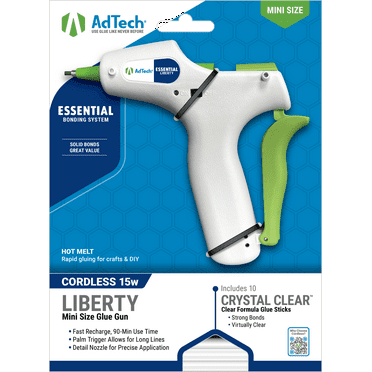 AdTech Cordless Mini Glue Gun – USB-C Rechargeable, Detail Nozzle, Includes Stringless Glue Sticks