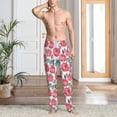 thumbnail image 2 of Logiee Rose Flowers Print Pajama Pants for Men,Men’s Pajama Bottoms,Mens PJ Pants with Pockets & Button Fly-Small, 2 of 6