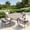 Graywood Table-Wheat Cushion, variant on Vicllax 5 Pieces Outdoor Patio Dining Set, 40" Gray Round Table and 4 Rattan Chairs with Soft Gray Cushions
