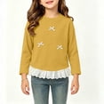 thumbnail image 6 of ATOGUTA Girls Long Sleeve Shirts Casual Long Sleeve T Shirts Kids Crewneck Tops Fashion Tees Size 0-12, Yellow, 6 of 6