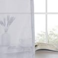 thumbnail image 4 of JIUZHEN Short Sheer Curtains 54 Inches Long, Rod Pocket Light Filtering Semi Transparent Voile Window Curtains for Living Room & Bedroom, Set of 2 Panels with Tiebacks, W52 x L54, Grey, 4 of 8
