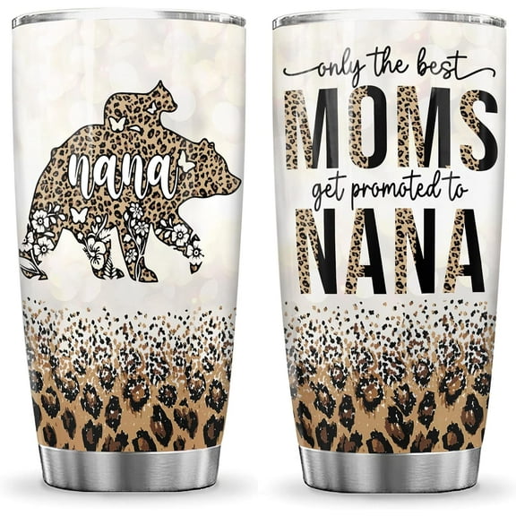 20oz Grandma Tumbler With Lid Mothers Day Gifts For Grandma Nana Bear Only The Best Moms Get Promted To Nana - Grandma Gifts From Granddaughter Gifts On Mothers Day Insulated Coffee Mug