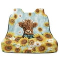 thumbnail image 5 of Drydeepin Highland Cattle Sunflower & Daisy Pattern Car Backseat Cover Rear Bench Towel Cover Non-Slip Automotive Accessories for Sedans, SUVs, Vans Universal Seats Protector Car Interior Decor, 5 of 7