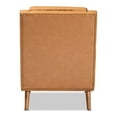 thumbnail image 4 of Baxton Studio Daley Modern and Contemporary Tan Faux Leather Upholstered and Walnut Brown Finished Wood Lounge Armchair, 4 of 5