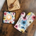 thumbnail image 5 of Pioneer Flower Kitchen Oven Mitt and Pot Holder Sets 2 Pcs for Baking, Cooking and Grilling, Heat Resistant Up To 392 °F, 5 of 7