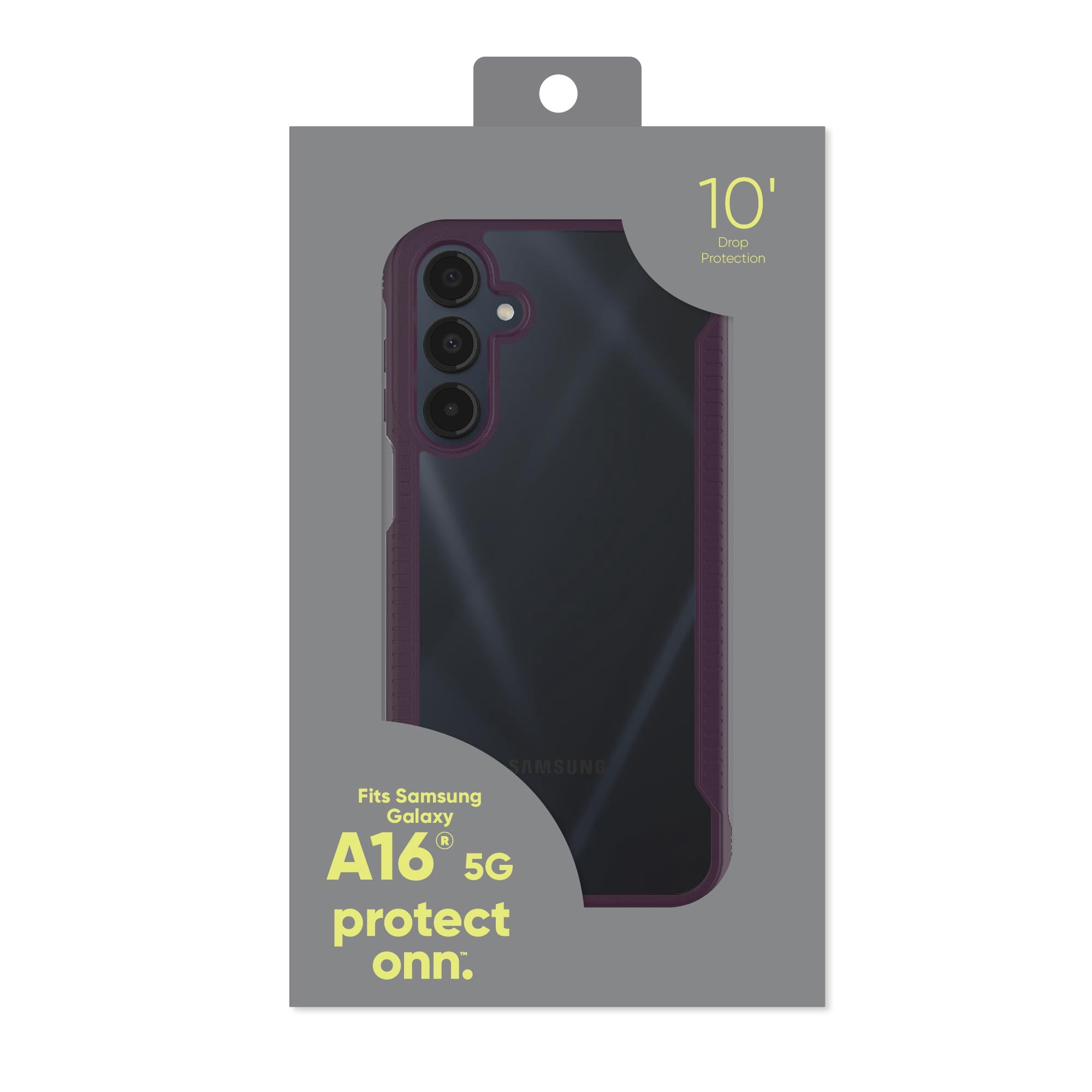 onn Dual-Layer Phone Case for Samsung Galaxy A16 5G - Purple/Clear