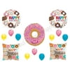 DONUTS Birthday Party Balloons Decoration Supplies 14 pc Doughnut Sweet Shop