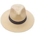 thumbnail image 2 of Cheers.US Straw Hats for Women Summer Beach Sun Hat Wide Brim Fedora Cap UPF50+, 2 of 2
