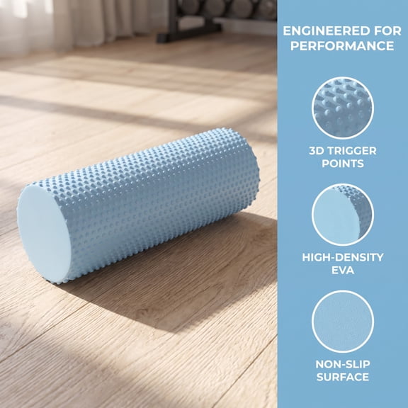 Foam Roller EVA Solid Yoga Column Pilates Stick Lightweight Muscle Massage Roller 12in for Back Legs Body Recovery by MPOISVA