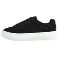 thumbnail image 2 of La Sheelah Women’s Rhinestone Platform Sneakers – Sparkly Glitter Fashion Shoes, Bling Casual Lace-Up Sneakers, Crystal Streetwear Flatform Shoes DOLCE-66 Black 5.5, 2 of 5