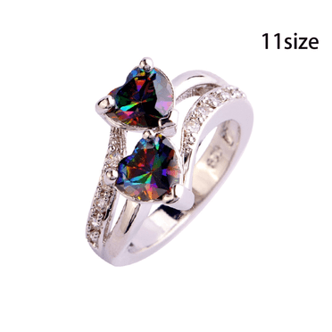DESIGNICE Rings for Women Suitable As A Gift Engagement Ring Colorful Colors Cubic Zirconia Ring Size 11