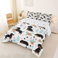 thumbnail image 2 of Homewish Dachshund Full Size Comforter Sets,Tulip Flower Bedding Comforter Set,White,Dog Paws Decor,Colorful Stars Reversible,3pcs,1 Comforter and 2 Pillowcases, 2 of 7