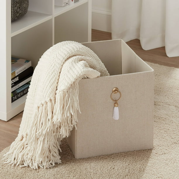 Better Homes & Gardens Fabric Storage Bin with Tassel